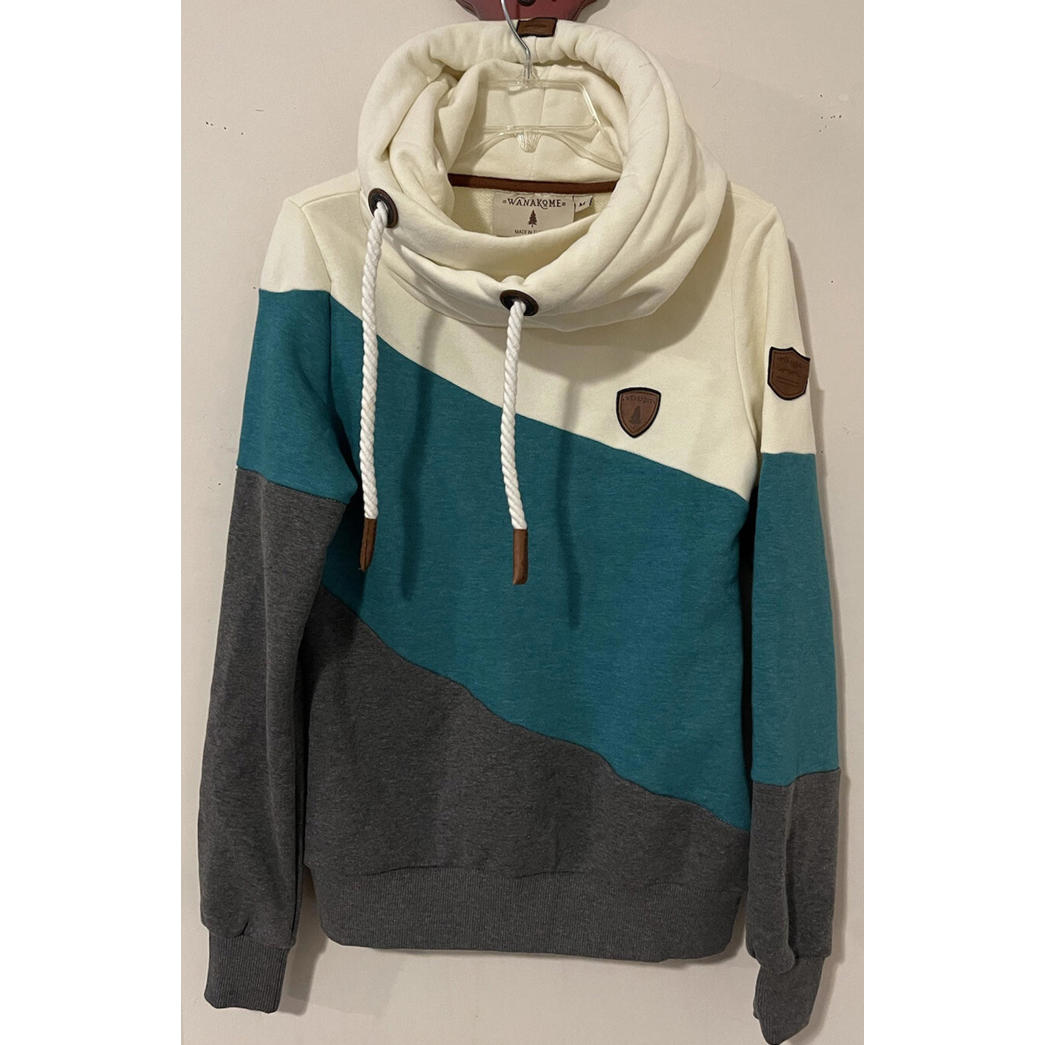 Wanakome Womens Medium Colorful Pullover Cowl Neck Hoodie -Made In Turkey! A3458